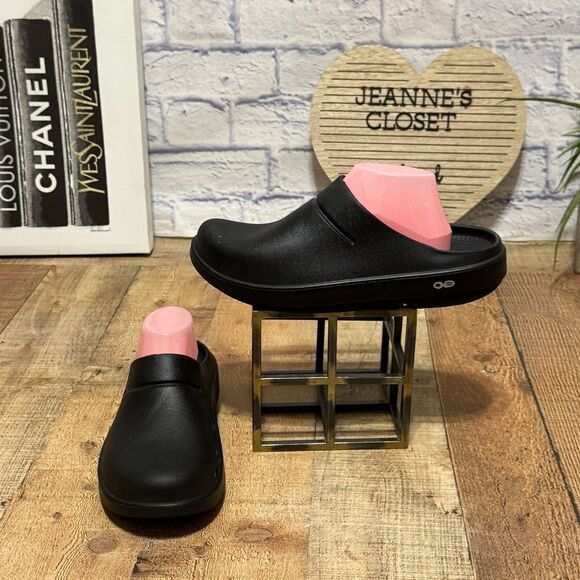 OOFOS OOcloog Recovery Slip On Clogs Comfort Black M9 W11 - Picture 2 of 12